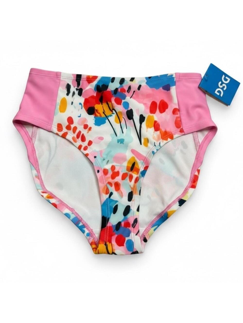 NWT DSG Girls XLarge Swim High Waisted Bikini Bottom Coastal